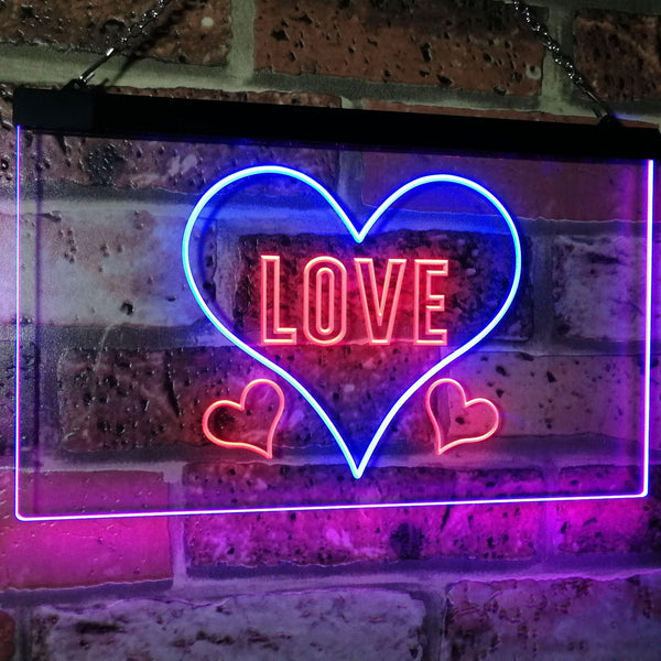 ADVPRO Love Night Light for Bedroom Wall Decor Dual Color LED Neon Sign st6-i3073 - Blue & Red