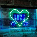ADVPRO Love Night Light for Bedroom Wall Decor Dual Color LED Neon Sign st6-i3073 - Green & Blue