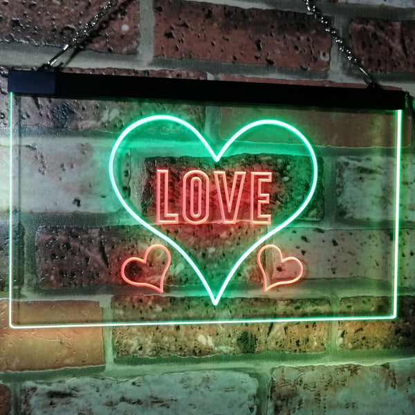 ADVPRO Love Night Light for Bedroom Wall Decor Dual Color LED Neon Sign st6-i3073 - Green & Red