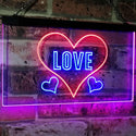 ADVPRO Love Night Light for Bedroom Wall Decor Dual Color LED Neon Sign st6-i3073 - Red & Blue