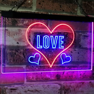 ADVPRO Love Night Light for Bedroom Wall Decor Dual Color LED Neon Sign st6-i3073 - Red & Blue