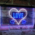 ADVPRO Love Night Light for Bedroom Wall Decor Dual Color LED Neon Sign st6-i3073 - White & Blue