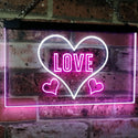 ADVPRO Love Night Light for Bedroom Wall Decor Dual Color LED Neon Sign st6-i3073 - White & Purple