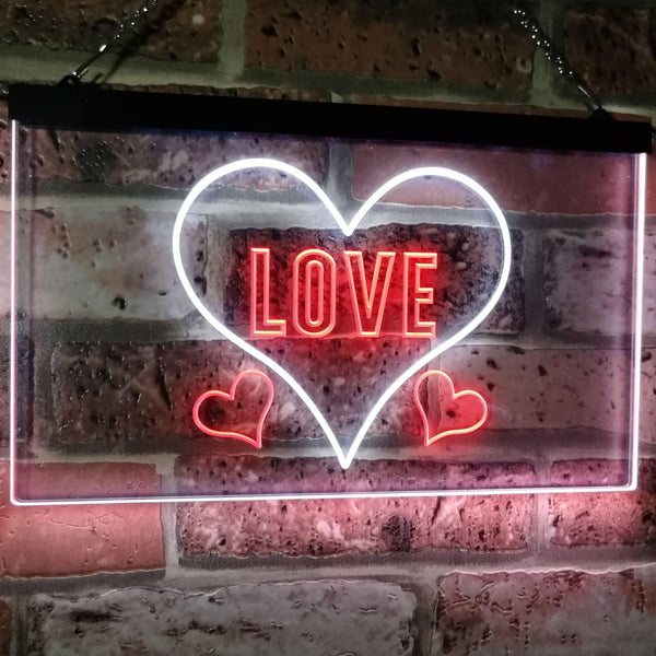 ADVPRO Love Night Light for Bedroom Wall Decor Dual Color LED Neon Sign st6-i3073 - White & Red