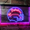 ADVPRO The Fabulous 50s American Muscle Car Man Cave Bar Decoration Dual Color LED Neon Sign st6-i3074 - Red & Blue