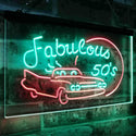 ADVPRO The Fabulous 50s Sport Car Man Cave Bar Display Dual Color LED Neon Sign st6-i3075 - Green & Red