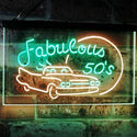 ADVPRO The Fabulous 50s Sport Car Man Cave Bar Display Dual Color LED Neon Sign st6-i3075 - Green & Yellow
