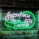 ADVPRO The Fabulous 50s Sport Car Man Cave Bar Display Dual Color LED Neon Sign st6-i3075 - White & Green