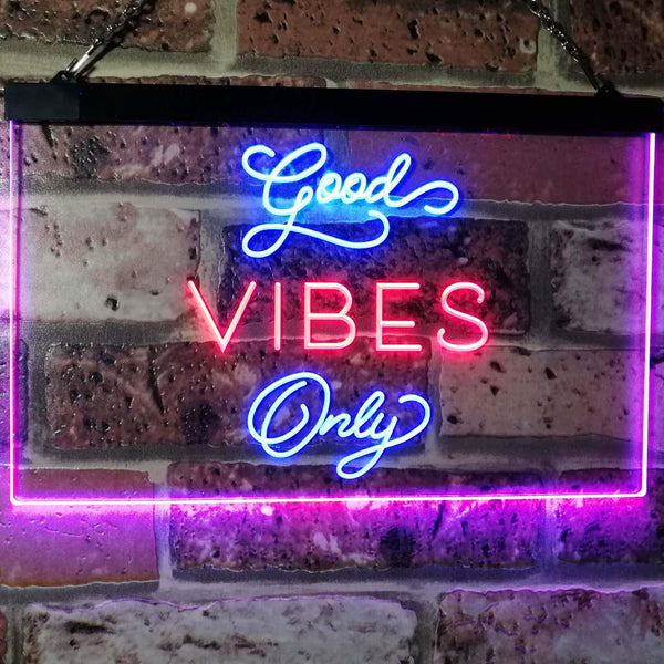 ADVPRO Good Vibes Only Home Bar Disco Room Display Dual Color LED Neon Sign st6-i3076 - Blue & Red