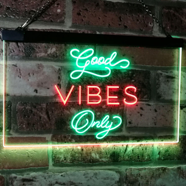 ADVPRO Good Vibes Only Home Bar Disco Room Display Dual Color LED Neon Sign st6-i3076 - Green & Red