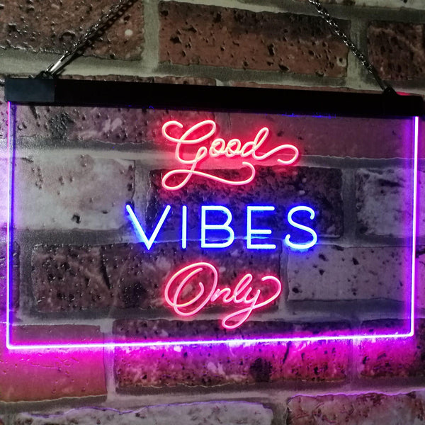 ADVPRO Good Vibes Only Home Bar Disco Room Display Dual Color LED Neon Sign st6-i3076 - Red & Blue