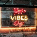 ADVPRO Good Vibes Only Home Bar Disco Room Display Dual Color LED Neon Sign st6-i3076 - Red & Yellow