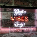 ADVPRO Good Vibes Only Home Bar Disco Room Display Dual Color LED Neon Sign st6-i3076 - White & Orange