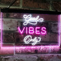 ADVPRO Good Vibes Only Home Bar Disco Room Display Dual Color LED Neon Sign st6-i3076 - White & Purple
