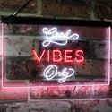 ADVPRO Good Vibes Only Home Bar Disco Room Display Dual Color LED Neon Sign st6-i3076 - White & Red