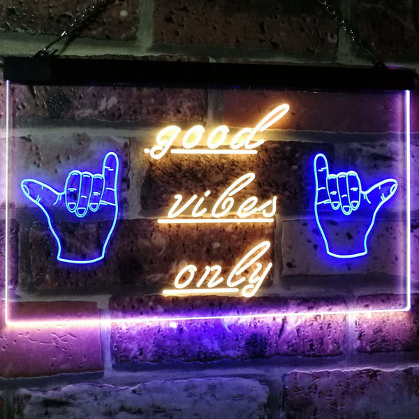 ADVPRO Good Vibes Only Hands Party Dance Disco Decoration Dual Color LED Neon Sign st6-i3077 - Blue & Yellow