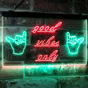 ADVPRO Good Vibes Only Hands Party Dance Disco Decoration Dual Color LED Neon Sign st6-i3077 - Green & Red