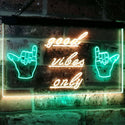 ADVPRO Good Vibes Only Hands Party Dance Disco Decoration Dual Color LED Neon Sign st6-i3077 - Green & Yellow