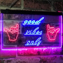 ADVPRO Good Vibes Only Hands Party Dance Disco Decoration Dual Color LED Neon Sign st6-i3077 - Red & Blue