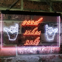 ADVPRO Good Vibes Only Hands Party Dance Disco Decoration Dual Color LED Neon Sign st6-i3077 - White & Orange