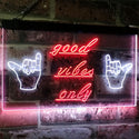 ADVPRO Good Vibes Only Hands Party Dance Disco Decoration Dual Color LED Neon Sign st6-i3077 - White & Red