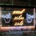 ADVPRO Good Vibes Only Hands Party Dance Disco Decoration Dual Color LED Neon Sign st6-i3077 - White & Yellow