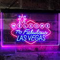 ADVPRO Welcome to Las Vegas Casino Beer Bar Display Dual Color LED Neon Sign st6-i3078 - Blue & Red