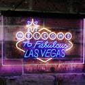 ADVPRO Welcome to Las Vegas Casino Beer Bar Display Dual Color LED Neon Sign st6-i3078 - Blue & Yellow