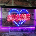 ADVPRO Sucker Heart Bar Beer Pub Room Display Dual Color LED Neon Sign st6-i3079 - Blue & Red