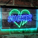 ADVPRO Sucker Heart Bar Beer Pub Room Display Dual Color LED Neon Sign st6-i3079 - Green & Blue