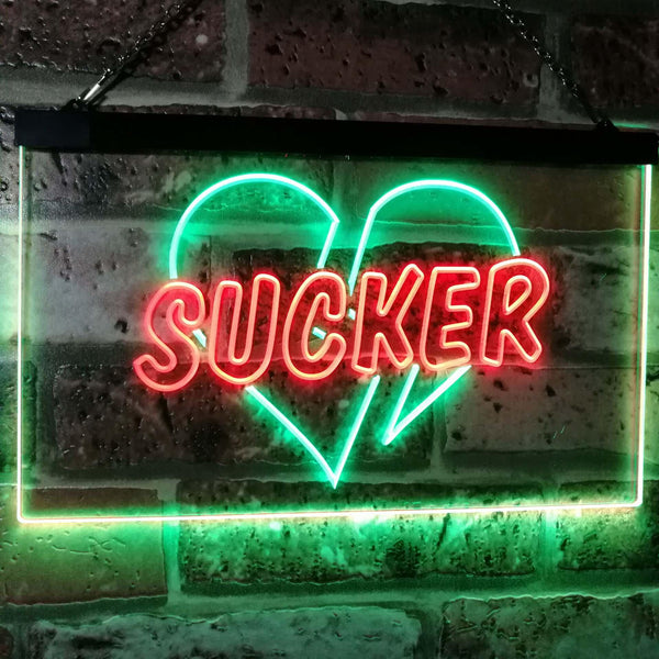 ADVPRO Sucker Heart Bar Beer Pub Room Display Dual Color LED Neon Sign st6-i3079 - Green & Red