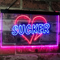 ADVPRO Sucker Heart Bar Beer Pub Room Display Dual Color LED Neon Sign st6-i3079 - Red & Blue