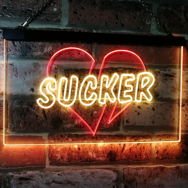 ADVPRO Sucker Heart Bar Beer Pub Room Display Dual Color LED Neon Sign st6-i3079 - Red & Yellow