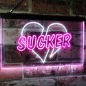 ADVPRO Sucker Heart Bar Beer Pub Room Display Dual Color LED Neon Sign st6-i3079 - White & Purple