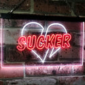 ADVPRO Sucker Heart Bar Beer Pub Room Display Dual Color LED Neon Sign st6-i3079 - White & Red