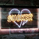ADVPRO Sucker Heart Bar Beer Pub Room Display Dual Color LED Neon Sign st6-i3079 - White & Yellow