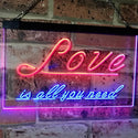ADVPRO Love is All You Need Bedroom Decor Gift Dual Color LED Neon Sign st6-i3080 - Blue & Red