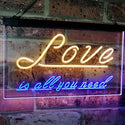 ADVPRO Love is All You Need Bedroom Decor Gift Dual Color LED Neon Sign st6-i3080 - Blue & Yellow