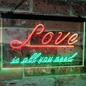 ADVPRO Love is All You Need Bedroom Decor Gift Dual Color LED Neon Sign st6-i3080 - Green & Red