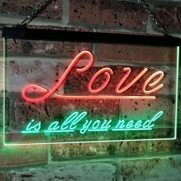 ADVPRO Love is All You Need Bedroom Decor Gift Dual Color LED Neon Sign st6-i3080 - Green & Red