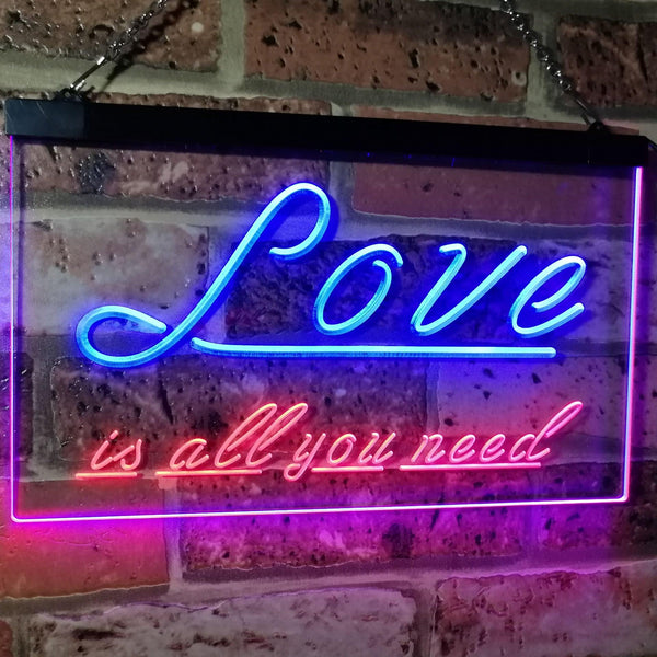ADVPRO Love is All You Need Bedroom Decor Gift Dual Color LED Neon Sign st6-i3080 - Red & Blue