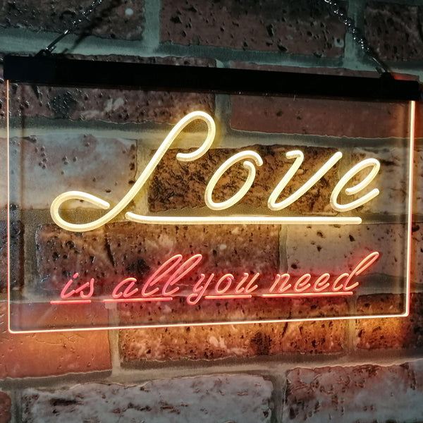 ADVPRO Love is All You Need Bedroom Decor Gift Dual Color LED Neon Sign st6-i3080 - Red & Yellow
