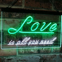 ADVPRO Love is All You Need Bedroom Decor Gift Dual Color LED Neon Sign st6-i3080 - White & Green