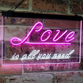 ADVPRO Love is All You Need Bedroom Decor Gift Dual Color LED Neon Sign st6-i3080 - White & Purple