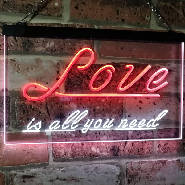 ADVPRO Love is All You Need Bedroom Decor Gift Dual Color LED Neon Sign st6-i3080 - White & Red
