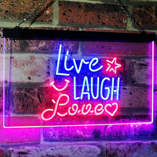 ADVPRO Live Laugh Love Bedroom Display Gift Dual Color LED Neon Sign st6-i3082 - Blue & Red