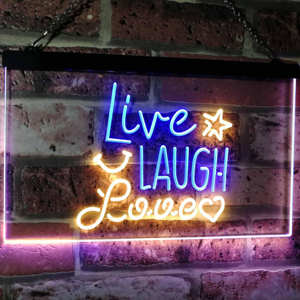 ADVPRO Live Laugh Love Bedroom Display Gift Dual Color LED Neon Sign st6-i3082 - Blue & Yellow
