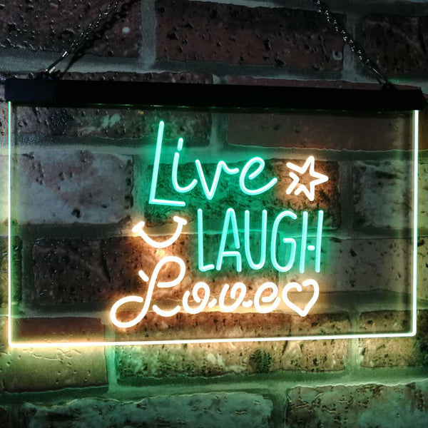 ADVPRO Live Laugh Love Bedroom Display Gift Dual Color LED Neon Sign st6-i3082 - Green & Yellow