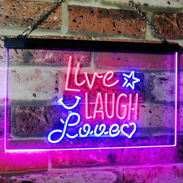 ADVPRO Live Laugh Love Bedroom Display Gift Dual Color LED Neon Sign st6-i3082 - Red & Blue