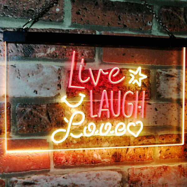 ADVPRO Live Laugh Love Bedroom Display Gift Dual Color LED Neon Sign st6-i3082 - Red & Yellow